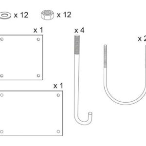 Kit de pose pour barrière tournante 203160, 203170 et 203180