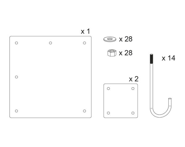 Kit de pose pour barrière universelle tournante "XL" 203195