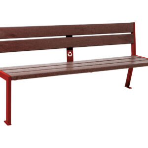 Banc plastique recyclé et acier Silaos® 5 lames