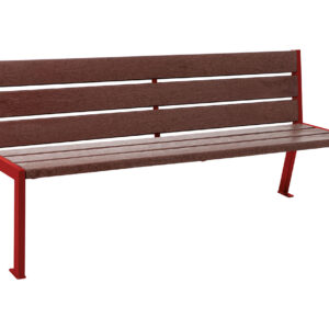 Banc plastique recyclé et acier Silaos® 6 lames