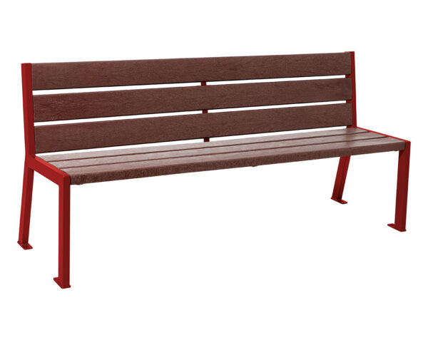 Banc plastique recyclé et acier Silaos® 6 lames