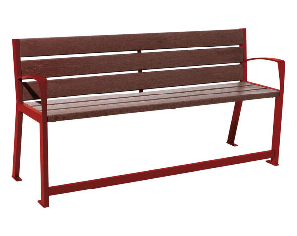Banc plastique recyclé et acier Silaos® spécial sénior