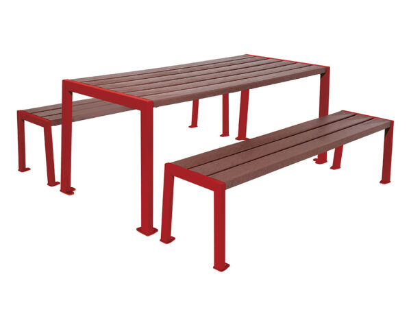 Table de pique-nique Silaos® acier et plastique recyclé