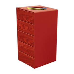 Corbeille KUB. tri sélectif acier et bois