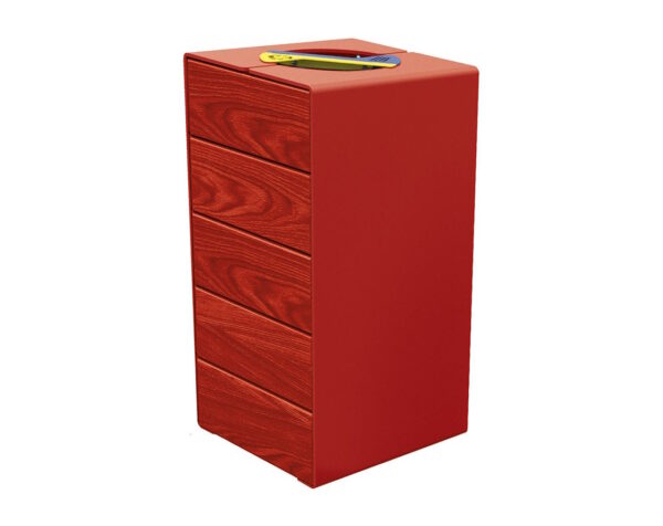 Corbeille KUB. tri sélectif acier et bois