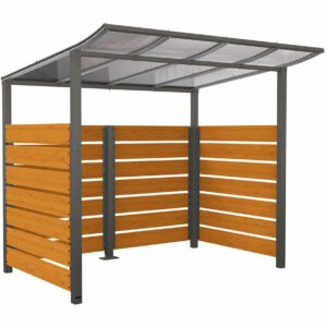 Abri vélos Modulo avec bardages en stratifié compact