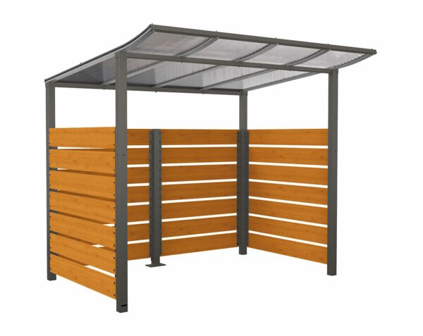 Abri vélos Modulo avec bardages en stratifié compact