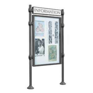 Panneau-vitrines d'information Inox brossé